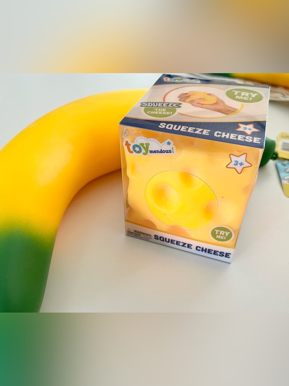 Viral Squishy bundle-SQUEEZE Cheese & BIG Squishy Banana NWT